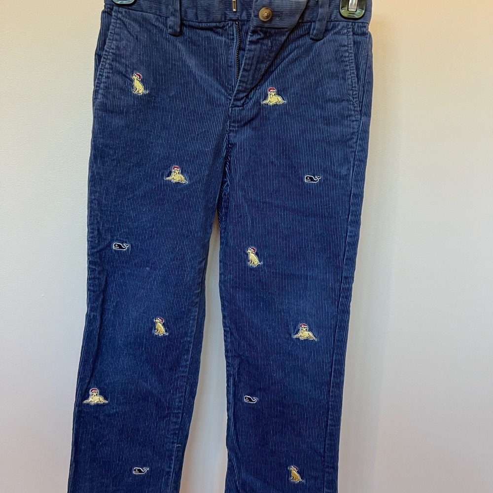 Vineyard Vines Kids Blue Corduroy Jeans with Embroidery